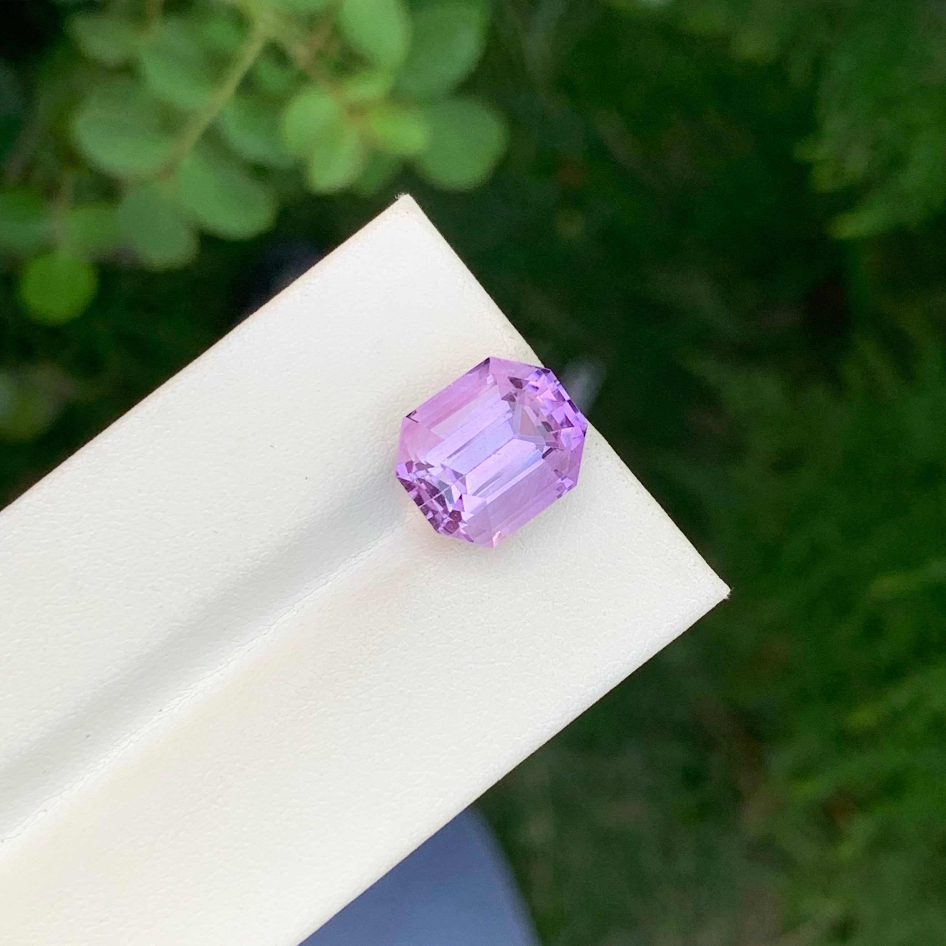7,05 Karat Natürliche Lose Rose De France Amethyst Smaragdschliff Brasilianischer Edelstein (Moderne) im Angebot
