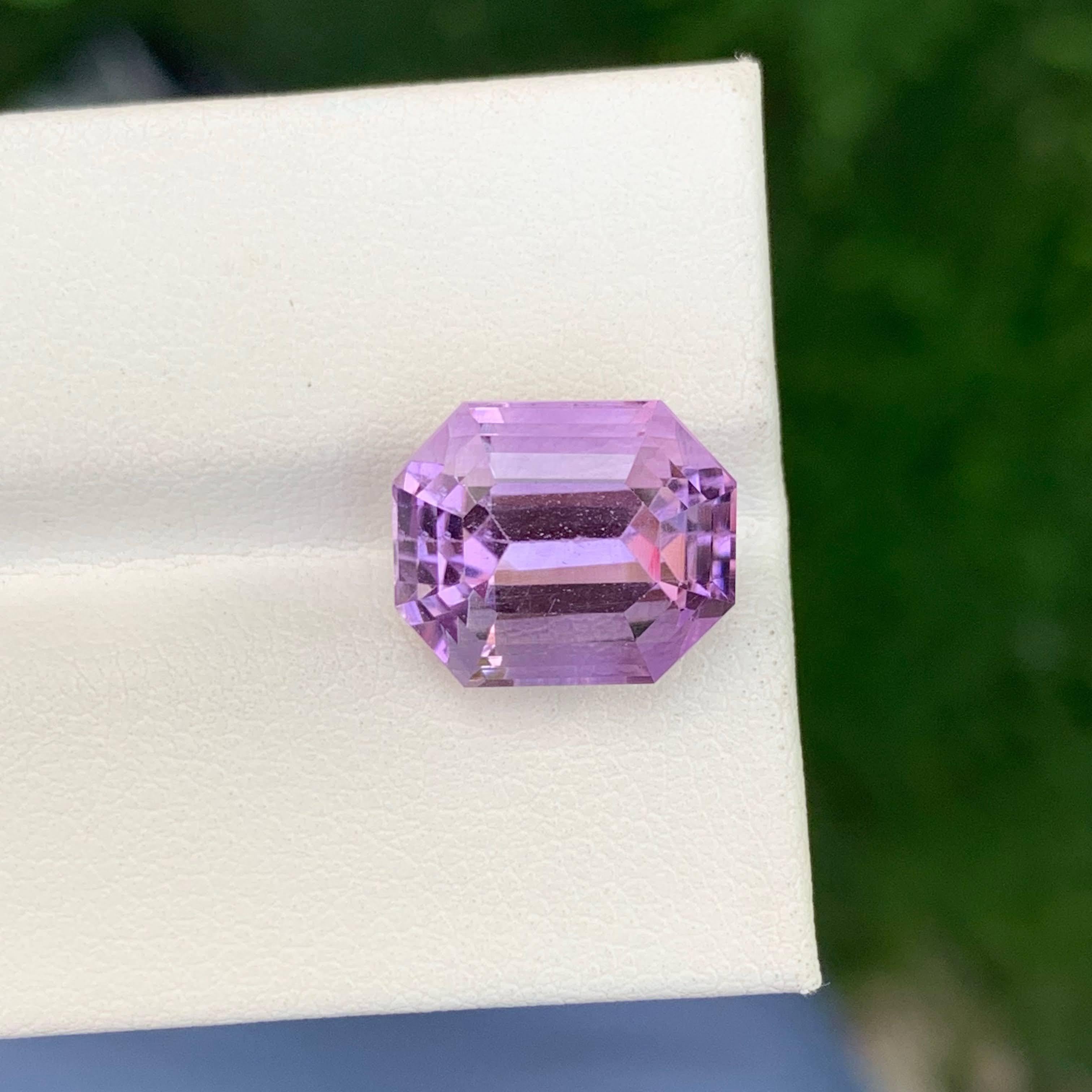 7,05 Karat Natürliche Lose Rose De France Amethyst Smaragdschliff Brasilianischer Edelstein für Damen oder Herren im Angebot