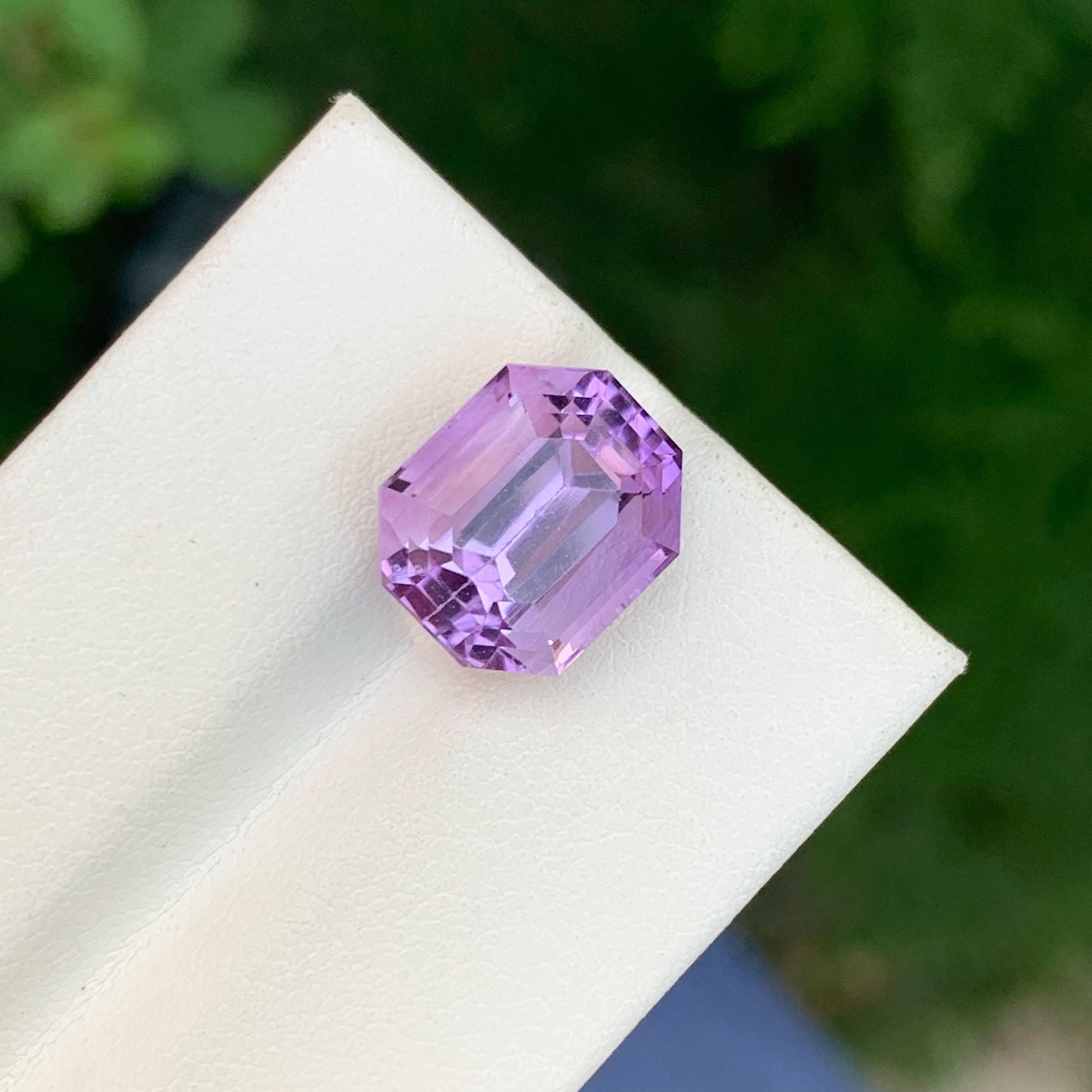 7,05 Karat Natürliche Lose Rose De France Amethyst Smaragdschliff Brasilianischer Edelstein im Angebot 1