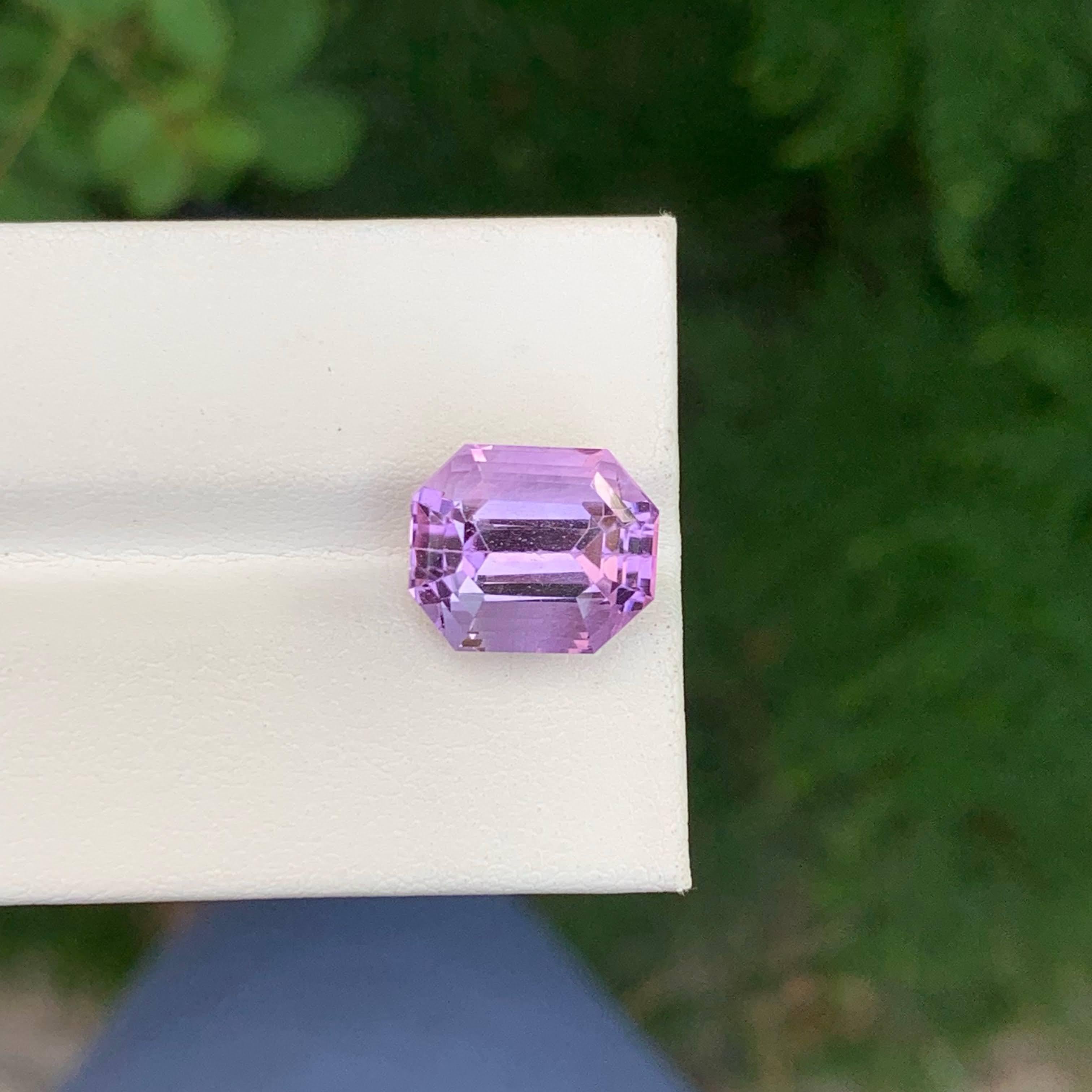 7,05 Karat Natürliche Lose Rose De France Amethyst Smaragdschliff Brasilianischer Edelstein im Angebot 4