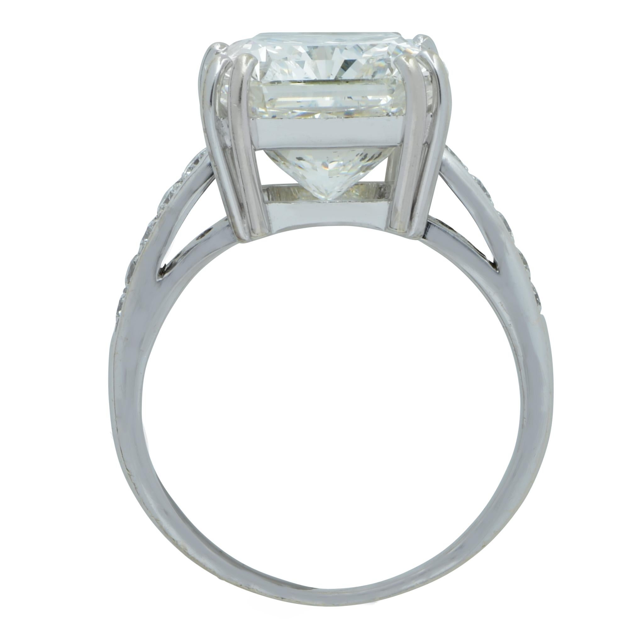 Modern 7.05 Carat Radiant Cut Diamond Platinum Engagement Ring