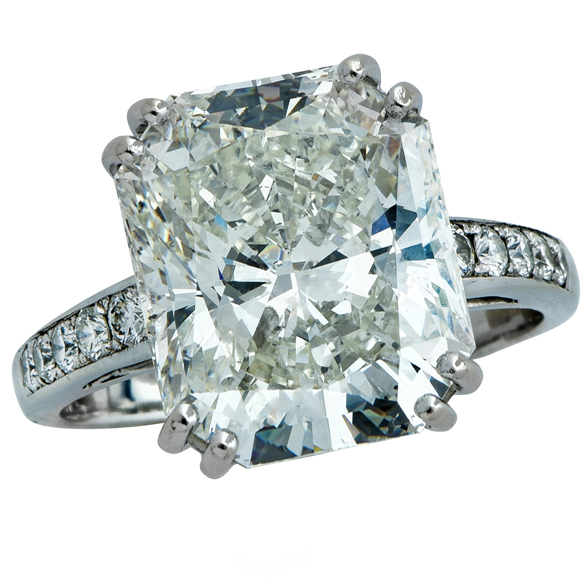 7.05 Carat Radiant Cut Diamond Platinum Engagement Ring
