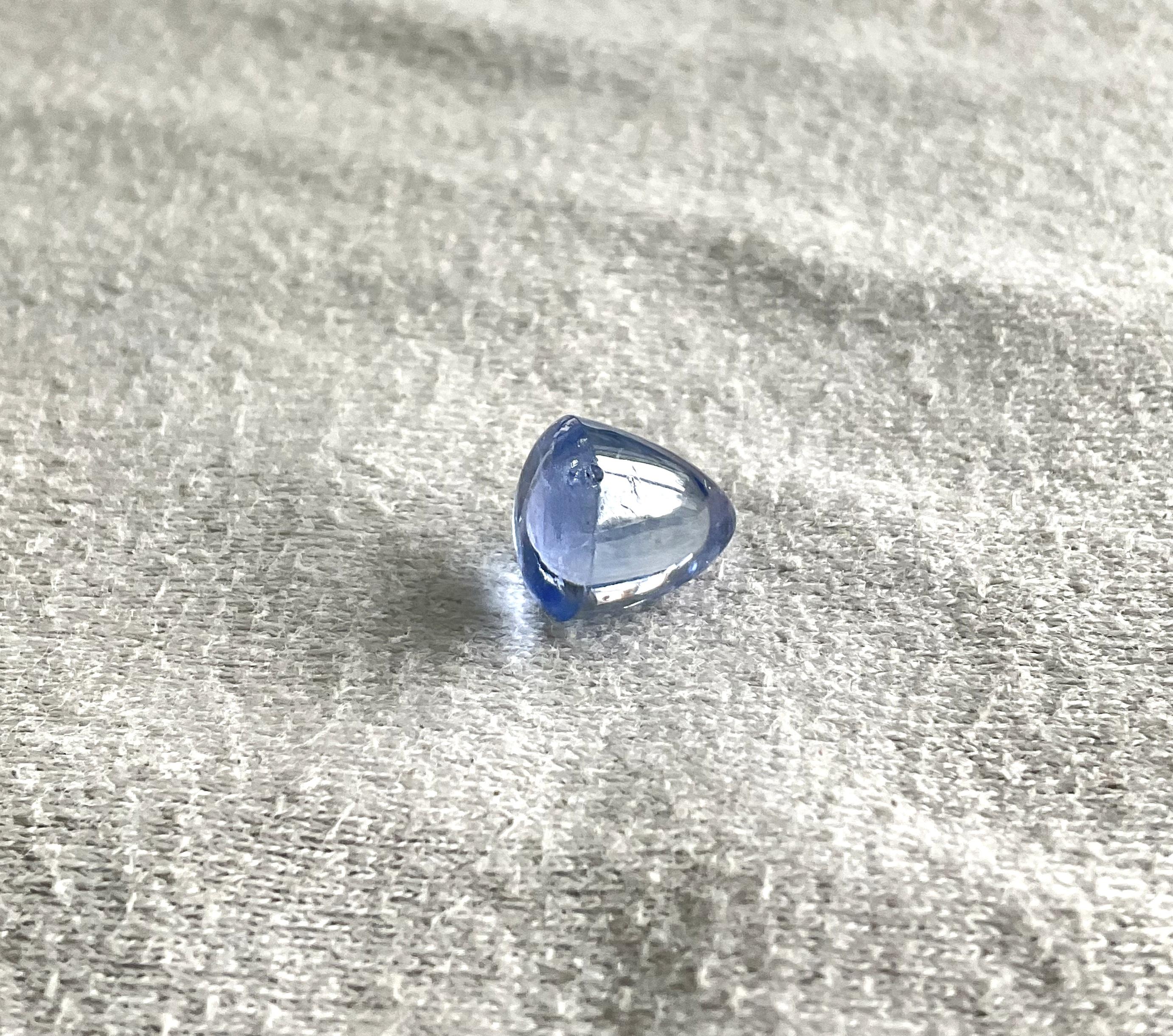 7.05 Carats Blue Sapphire No-Heated Natural Plain Fancy Cabochon For Jewelry Gem For Sale 2