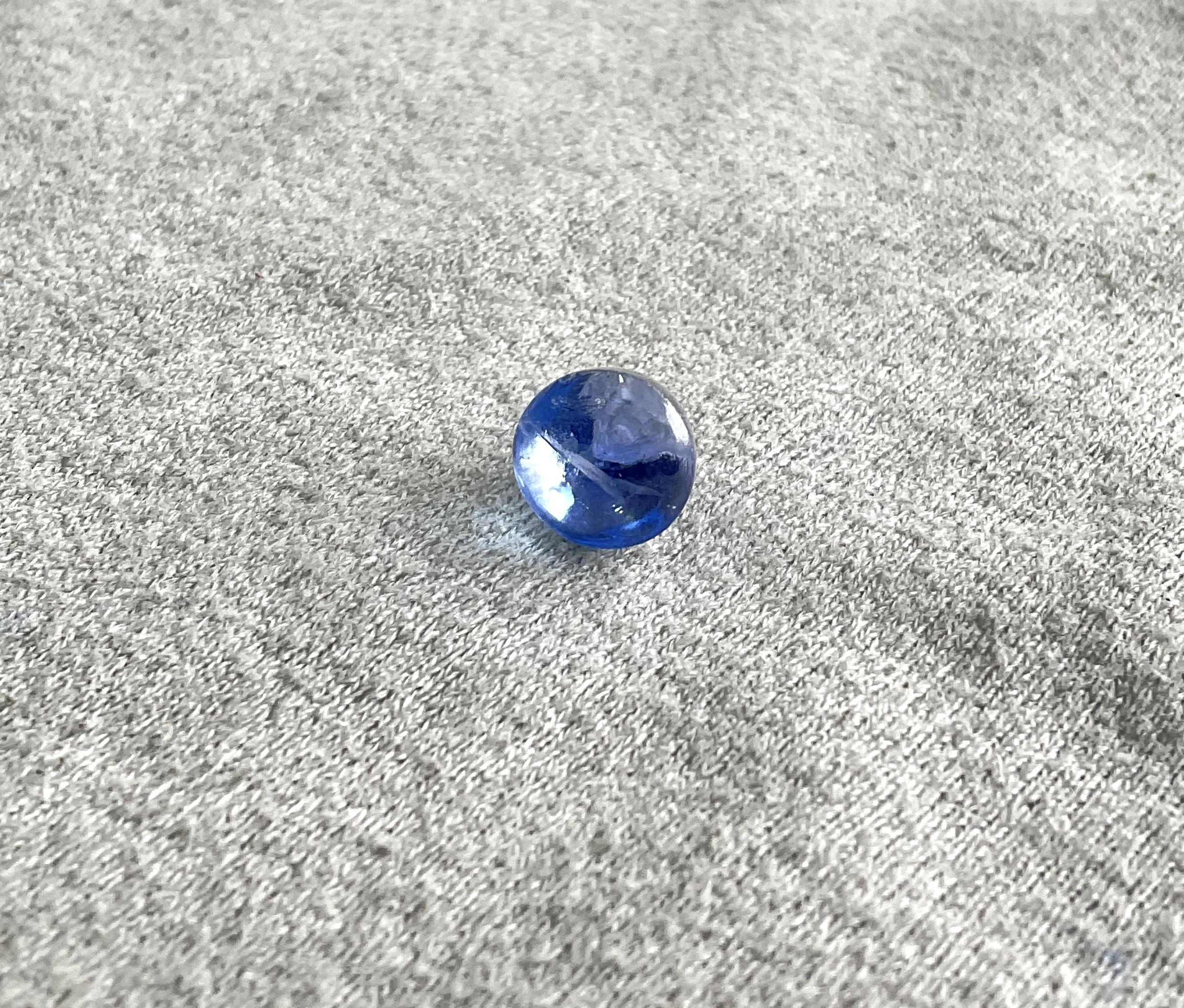 7.05 Carats Blue Sapphire No-Heated Natural Plain Fancy Cabochon For Jewelry Gem For Sale 3