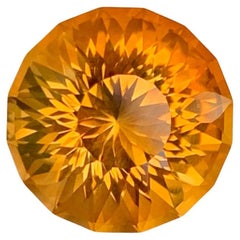 Pierre précieuse naturelle du Brésil, citrine orange de 7,05 carats, taille ronde