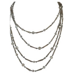 Collana con diamanti da 70,5 pollici in stile antico