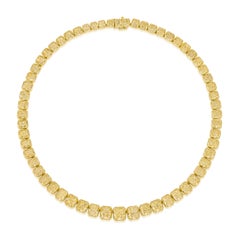 70.52 Carat Fancy Yellow Radiant Cut Diamond Necklace