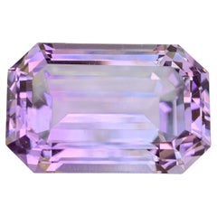 70.55 Carat Natural Loose Bright Purple Kunzite Stone Emerald Cut Brazilian Gem