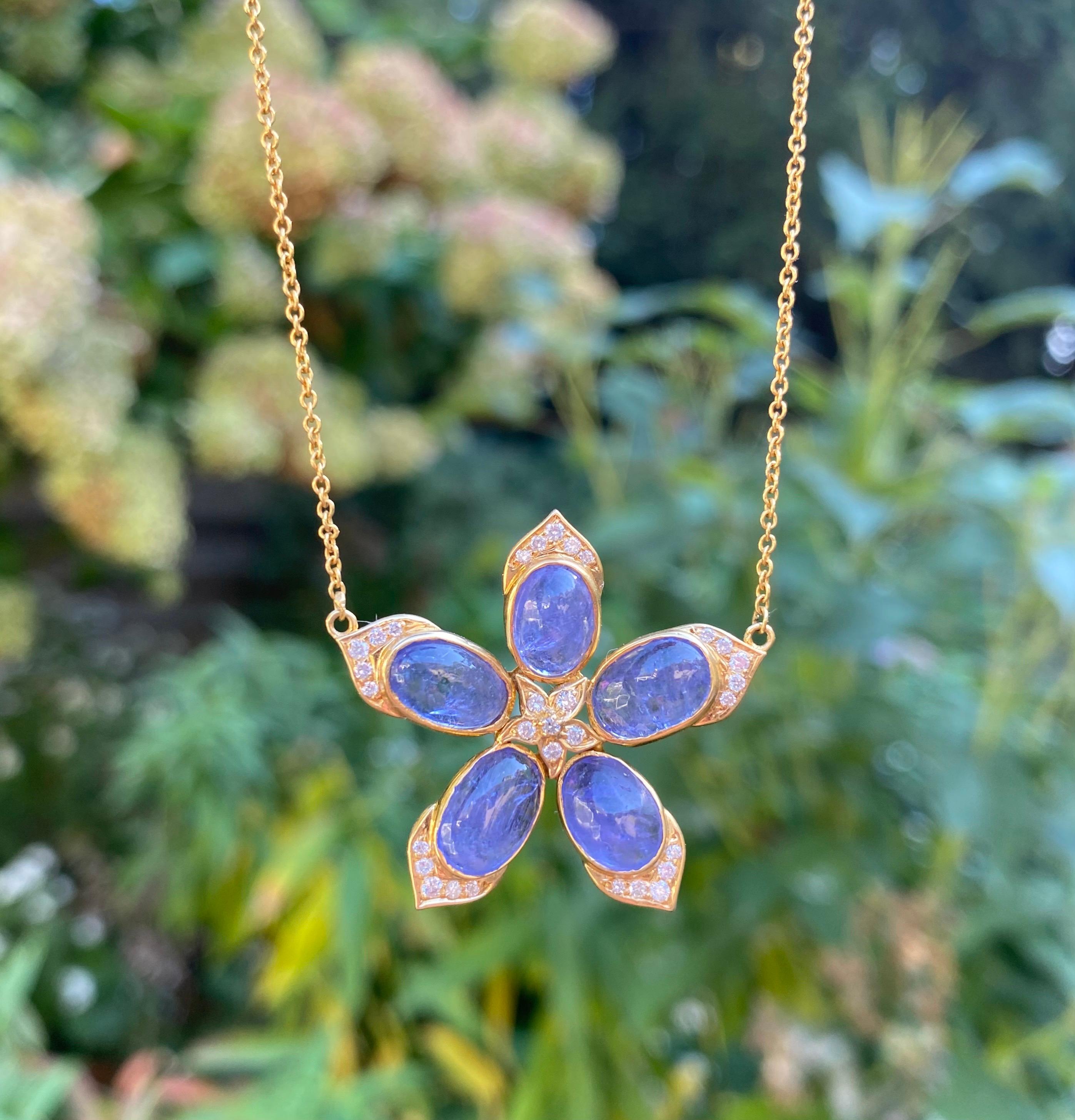tanzanite flower necklace