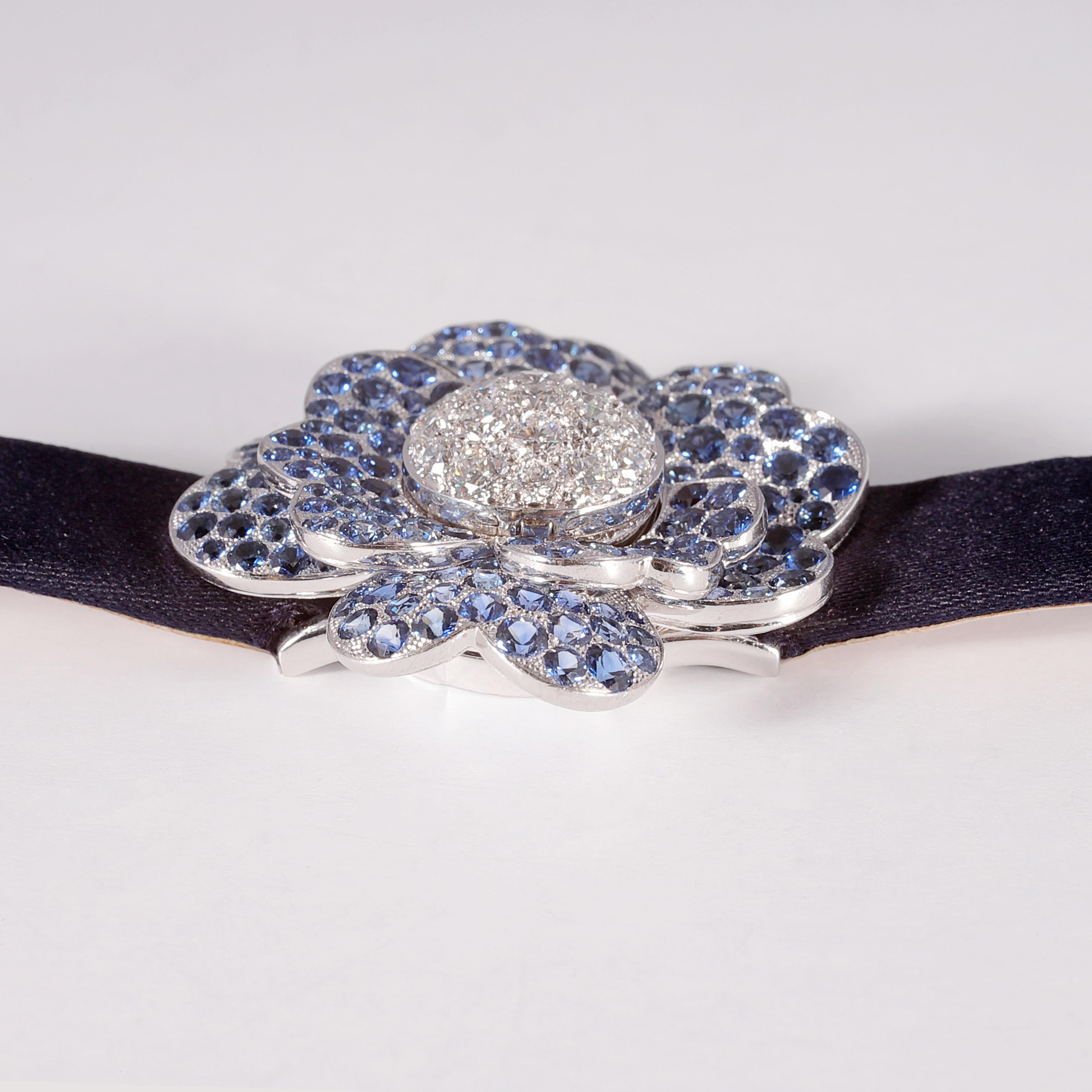 Van Cleef & Arpels Cosmos-Uhr mit 7,06 Karat blauem Saphir und 3,32 Karat Diamant im Angebot 7