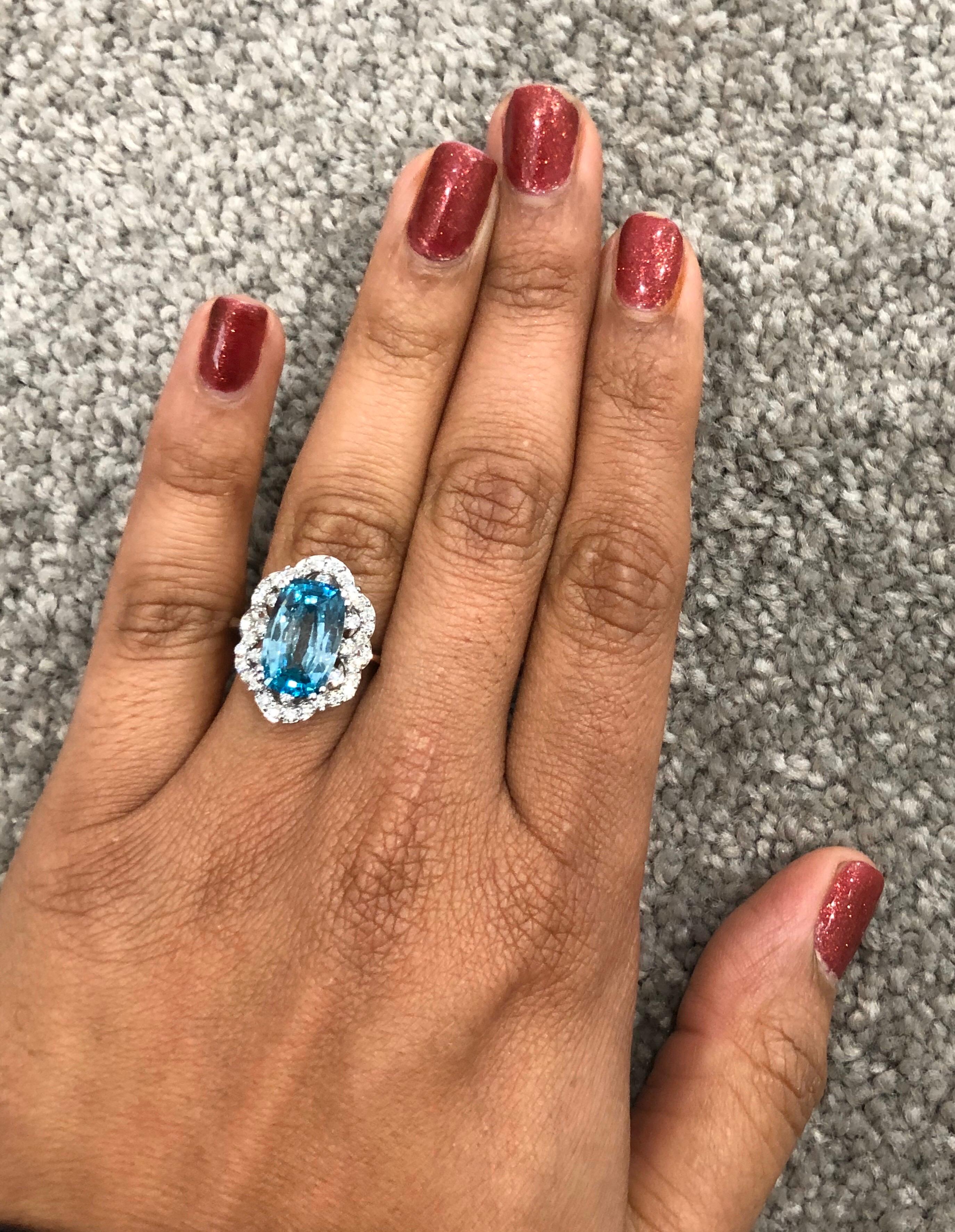 blue zircon engagement ring