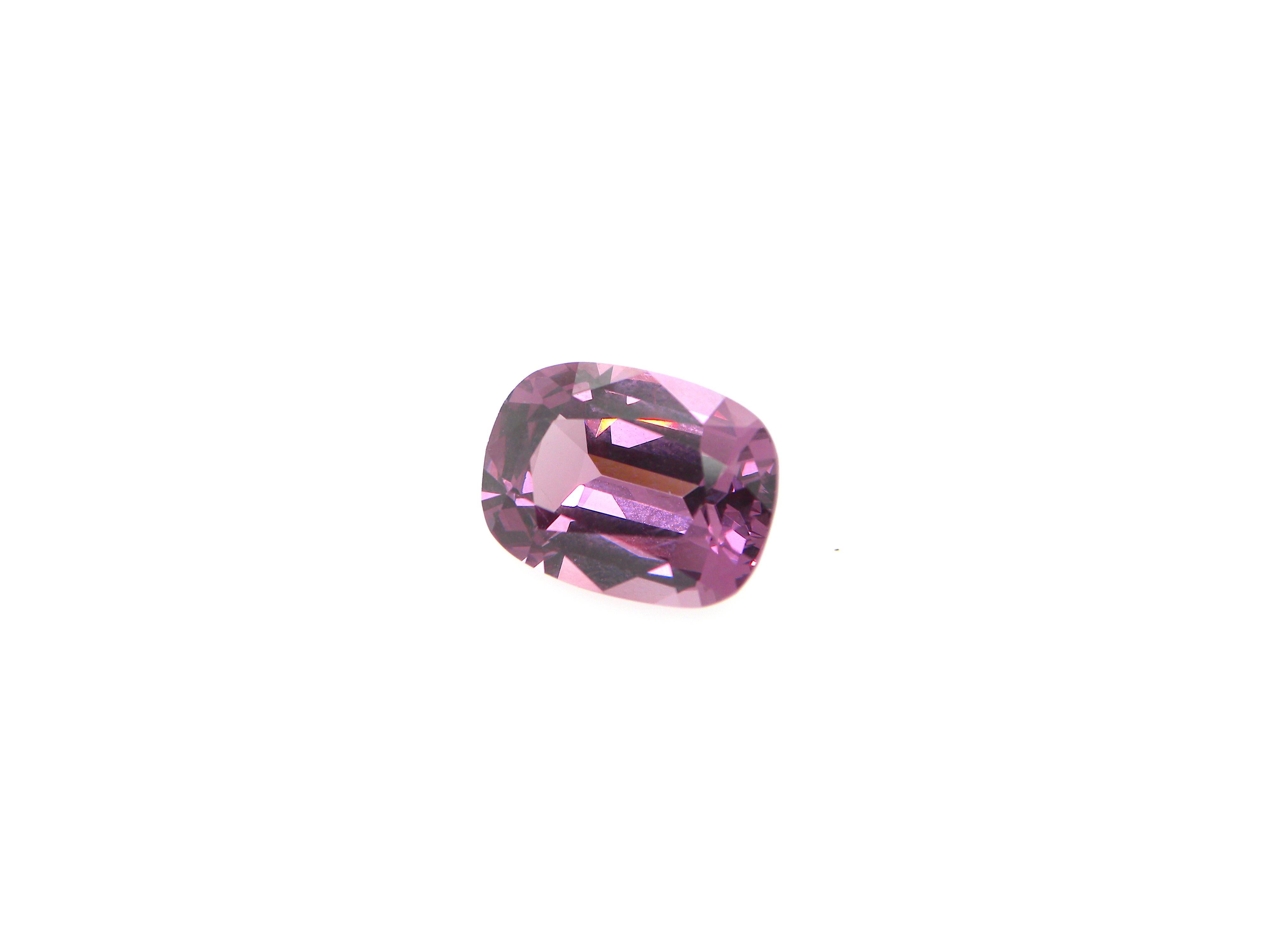 7.06 Carat GRS Certified Unheated Cushion-Cut Burmese Purple Pink Spinel In New Condition In Hong Kong, HK