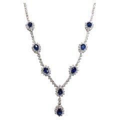 7.069 Carat Sapphire Diamond Necklace