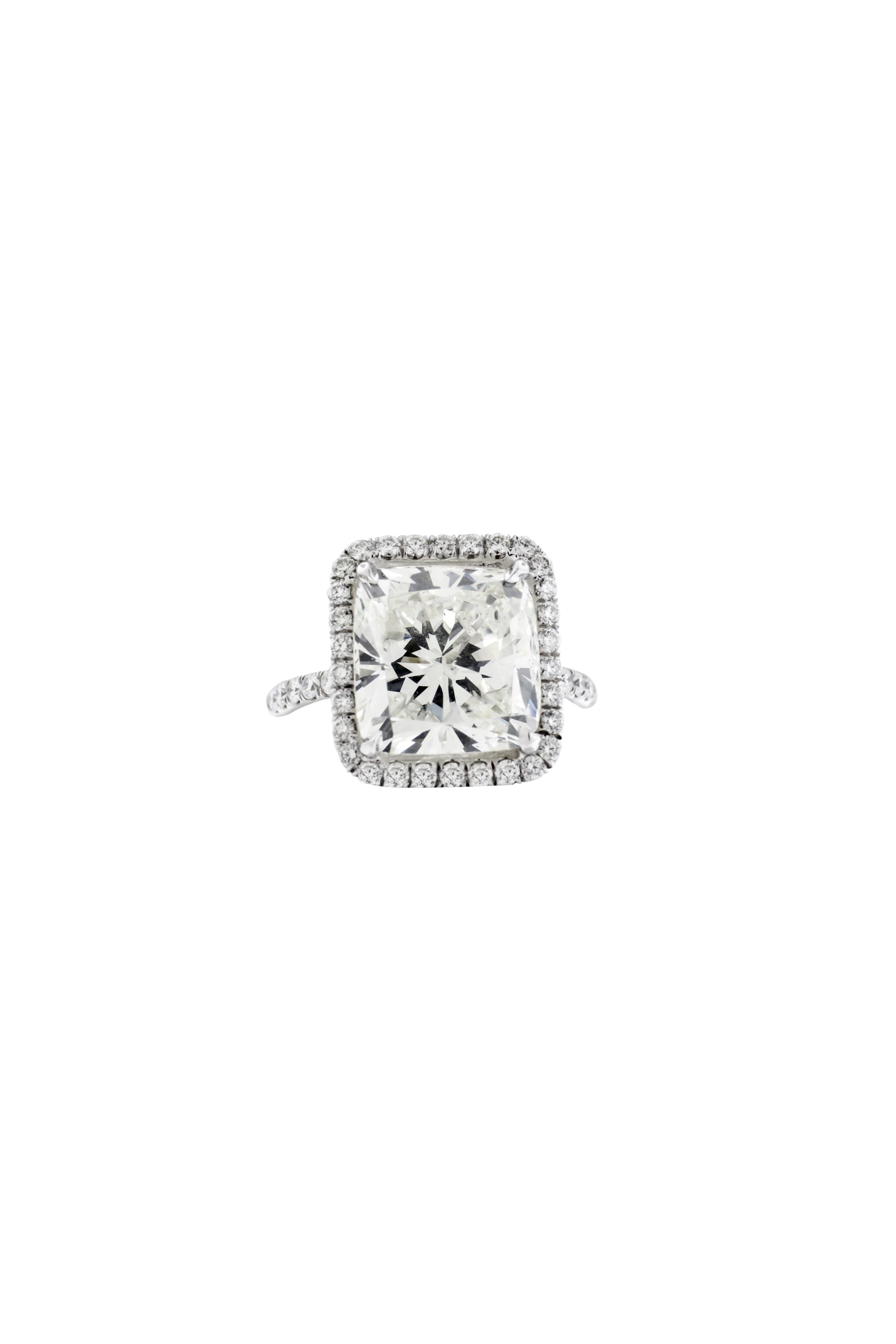 Contemporary 7.06 Carat Cushion Cut GIA Certified Engagement Ring