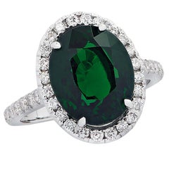 costco ringd 7.07 Carat Tsavorite and Diamond Halo Ring