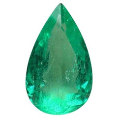 Pierre de naissance de mai de 7,08 carats, 17x10,5, émeraude colombienne vivace, taille poire
