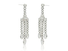 7.08 Carat Mixed Cut Diamond Chandelier Earrings