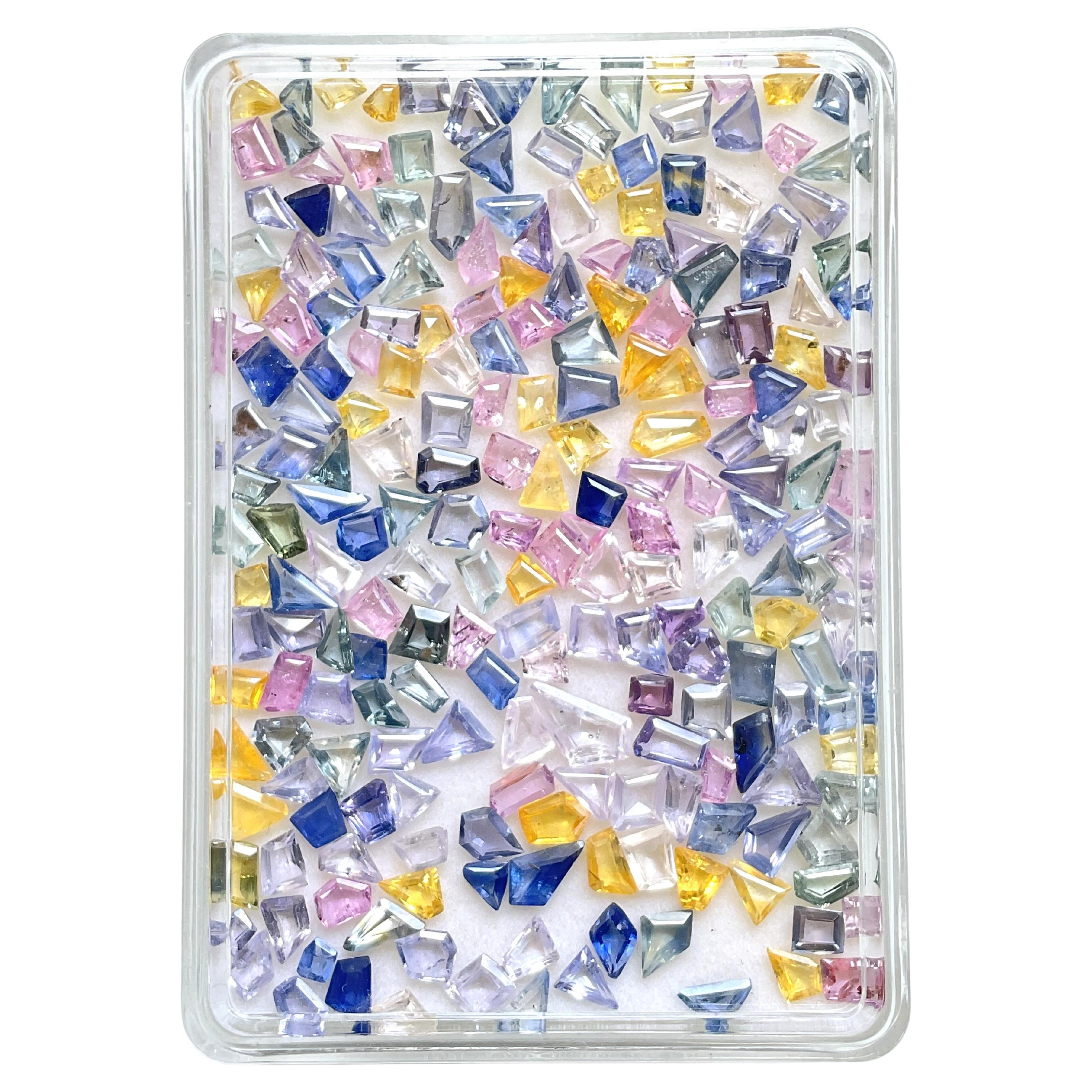 70.81 carats multi sapphire Fancy cut stone top quality for jewelry natural gem