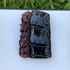 70.85 Carat Bi Colour Tourmaline Drilled Carving From Madagascar