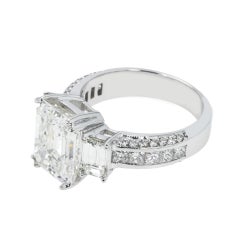 7.09 Carat Emerald Diamond Ring 18K White Gold Timeless Brilliance