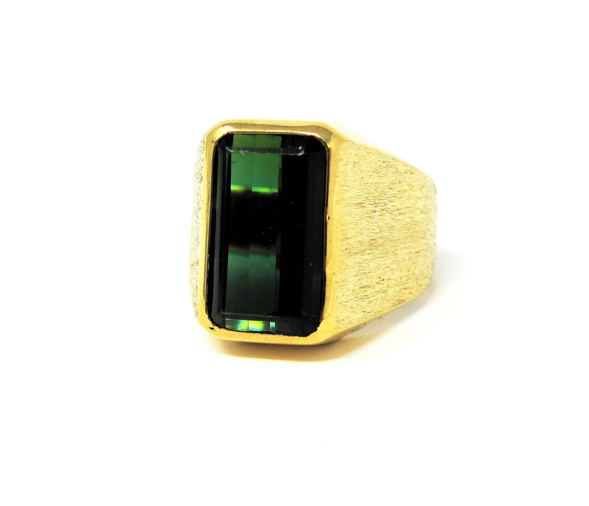 green tourmaline mens ring