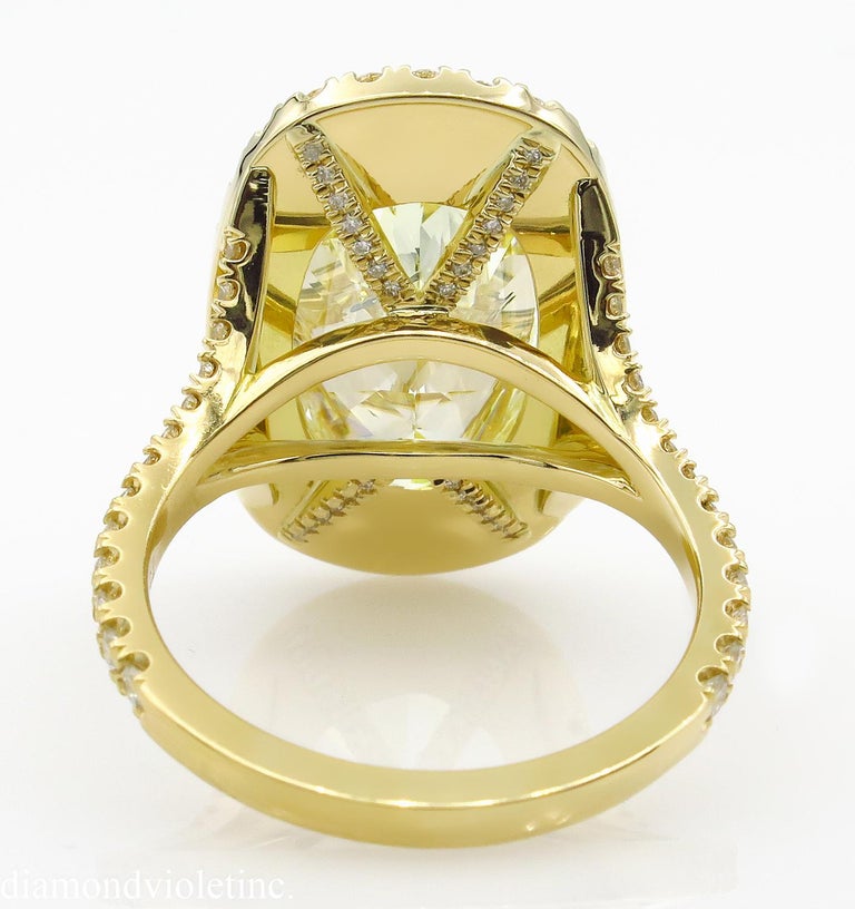 7.09 Carat Estate Vintage Oval Diamond Wedding Yellow Gold ...