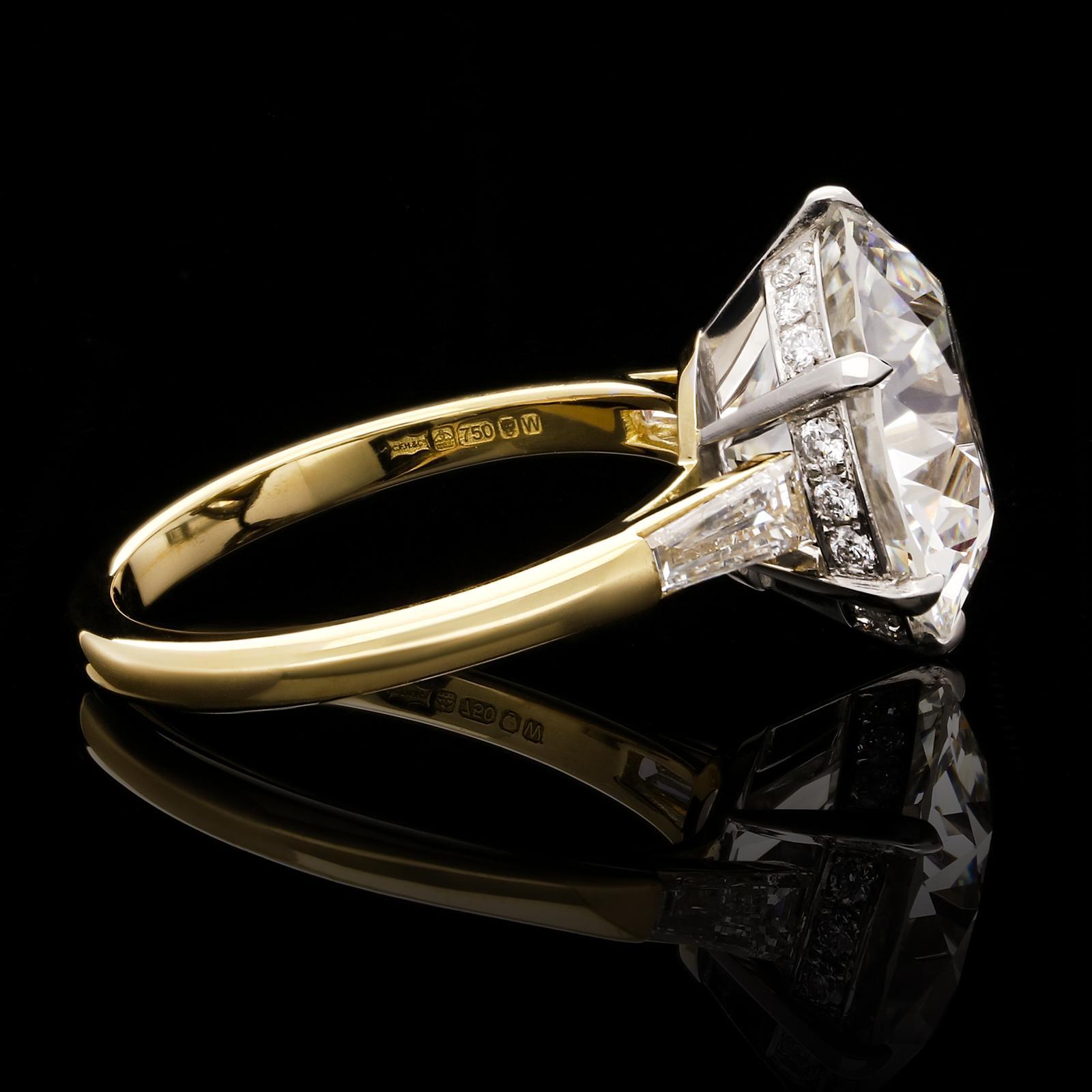 Hancocks Bague en diamant taille brillant européen ancien de 7,09 carats G VS1 Neuf - En vente à London, GB