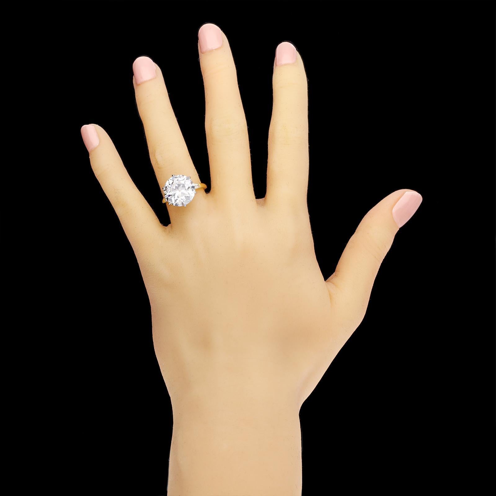 Hancocks Bague en diamant taille brillant européen ancien de 7,09 carats G VS1 Unisexe en vente