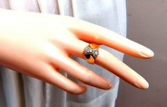 .70ct Natural Diamonds Shrimp Vintage Ring 14kt*