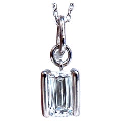 .70ct Natural Modified Cut Brilliant Diamond Solitaire Necklace 14k