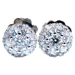 .70ct. Natural Round Diamond Cluster Earrings 14 Karat Gold*