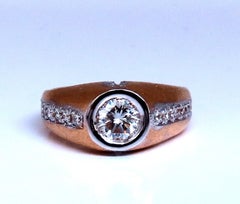 .70ct Natural round diamond mens ring 14kt brushed satin gold*