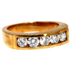 .70ct Natural Round Diamonds 5 Band Channel Ring 14kt