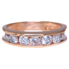 .70ct Diamantes Redondos Naturales Acento Banda Canal Oro 14kt 12424
