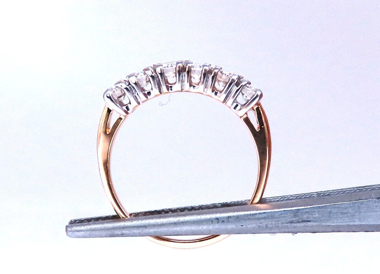 Round Cut .70ct Natural Round Diamonds Eternity Ring Sharing Prong G/Vs 14kt gold For Sale
