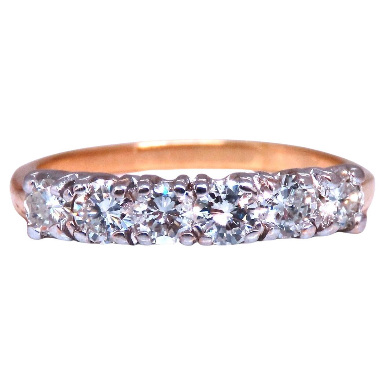 .70 Karat natürliche runde Diamanten Eternity-Ring Sharing Prong G/Vs 14kt Gold im Angebot