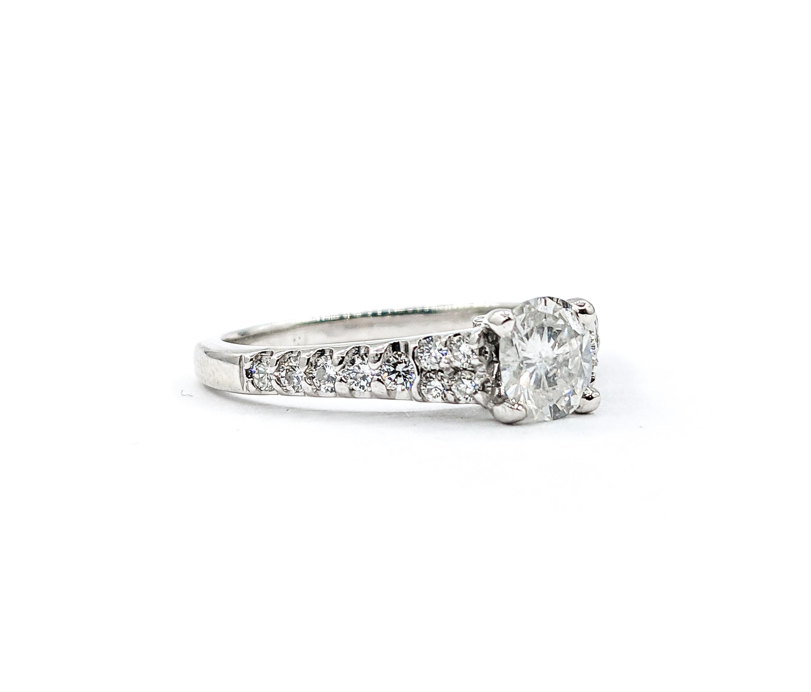 .70ct Oval Diamond Centerpiece & Diamond Ring In White Gold For Sale 5