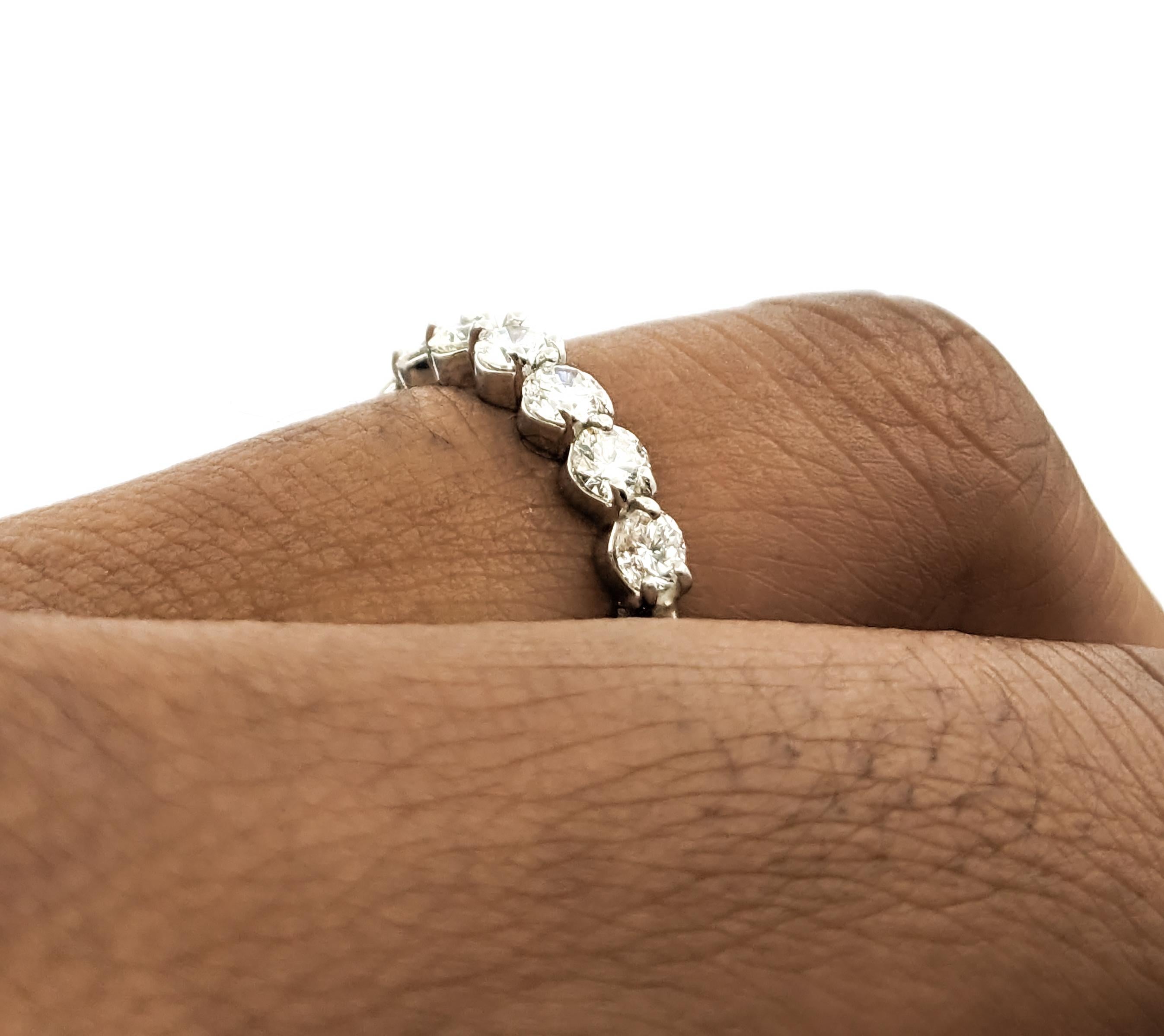 Round Cut .70ctw Diamond 7 Stone Bridal Ring In Platinum For Sale