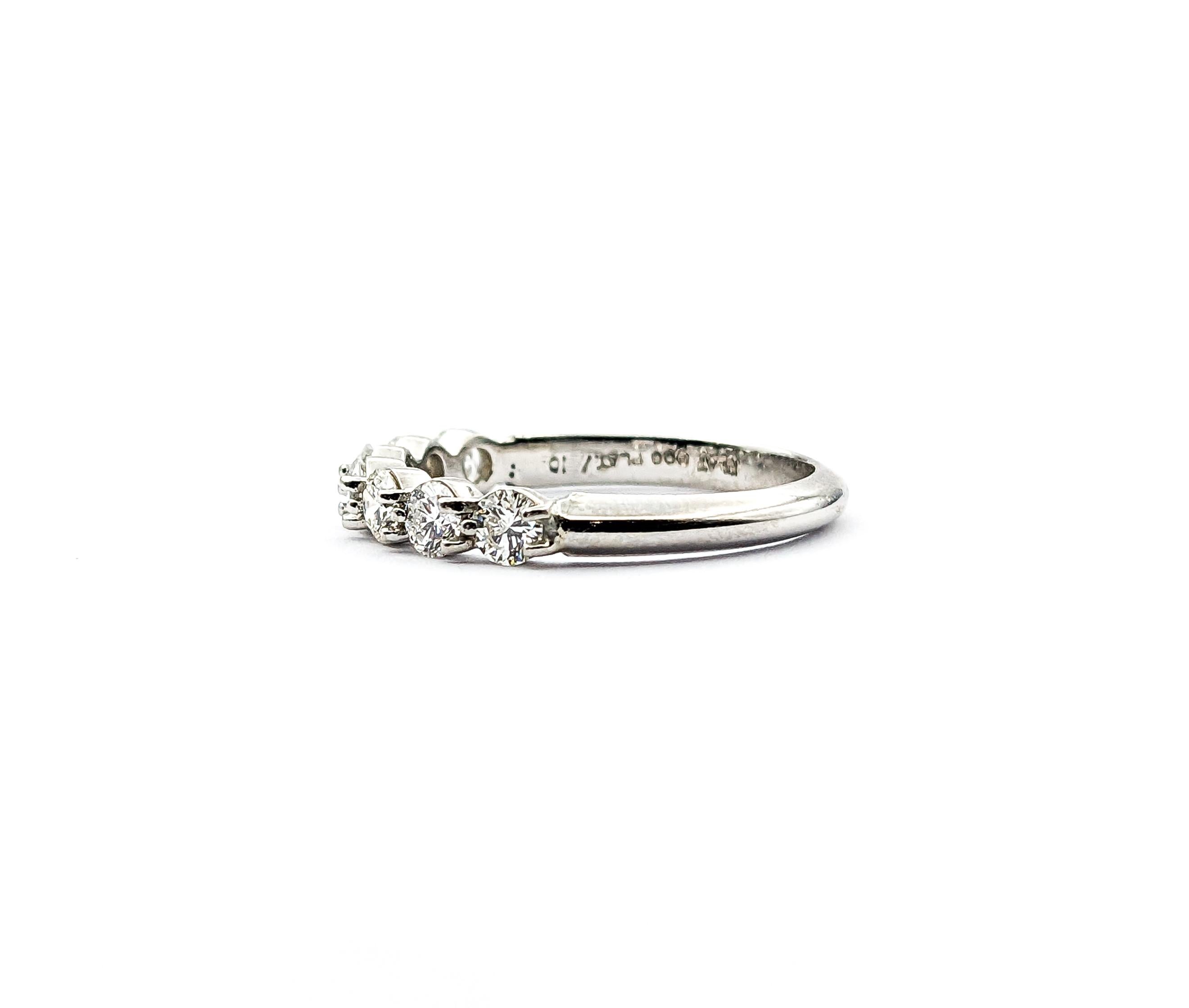 .70ctw Diamond 7 Stone Bridal Ring In Platinum For Sale 1