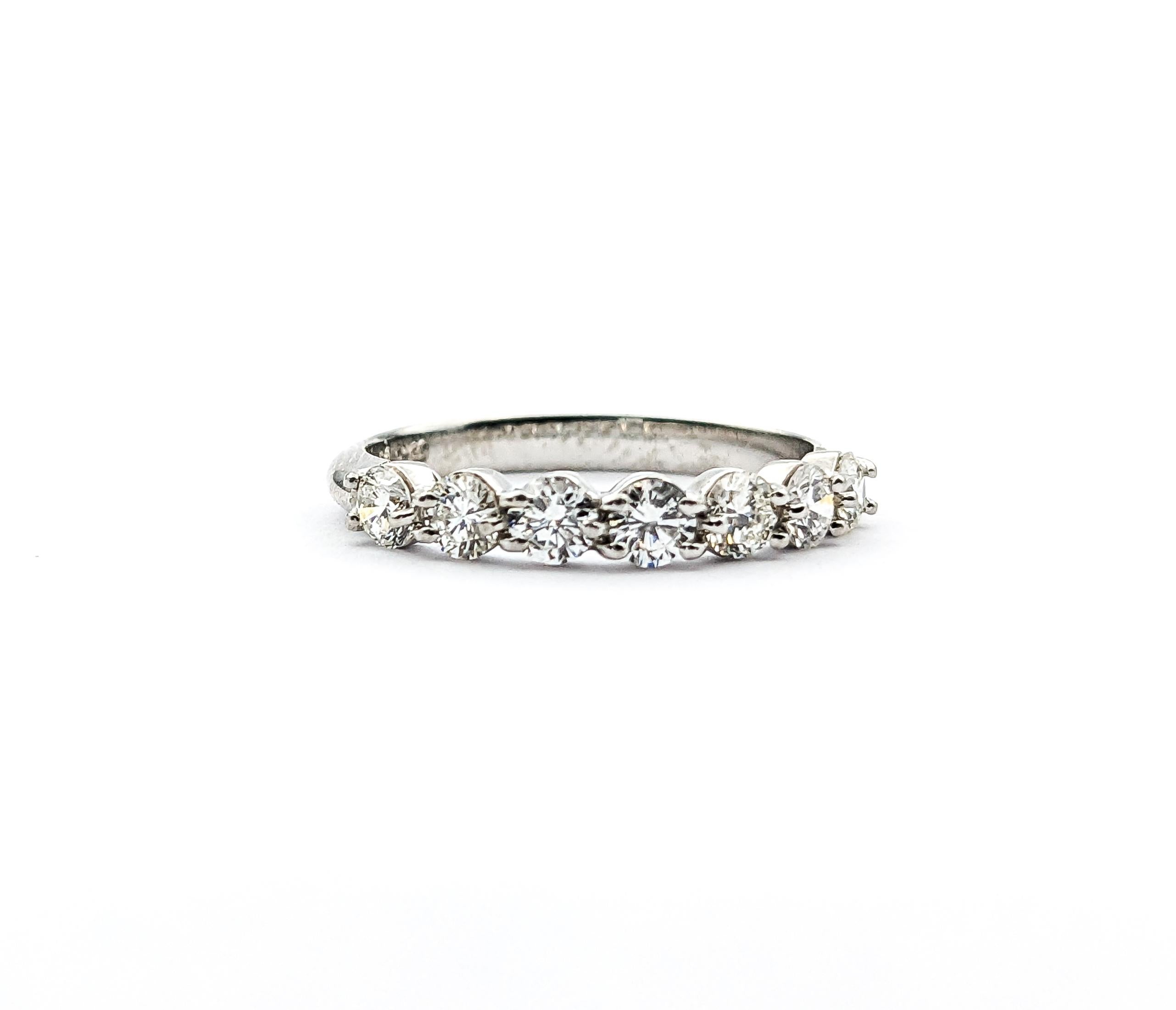 .70ctw Diamond 7 Stone Bridal Ring In Platinum For Sale 2