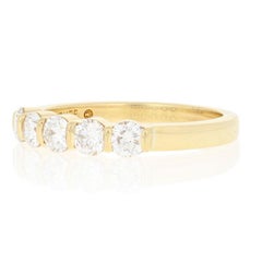 .70ctw Round Brilliant Diamond Wedding Anniversary Band 18k Gold Five-Stone Ring