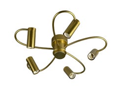70s 5-bulb ceiling lamp Sputnik by Honsel Leuchten Germany Space Age