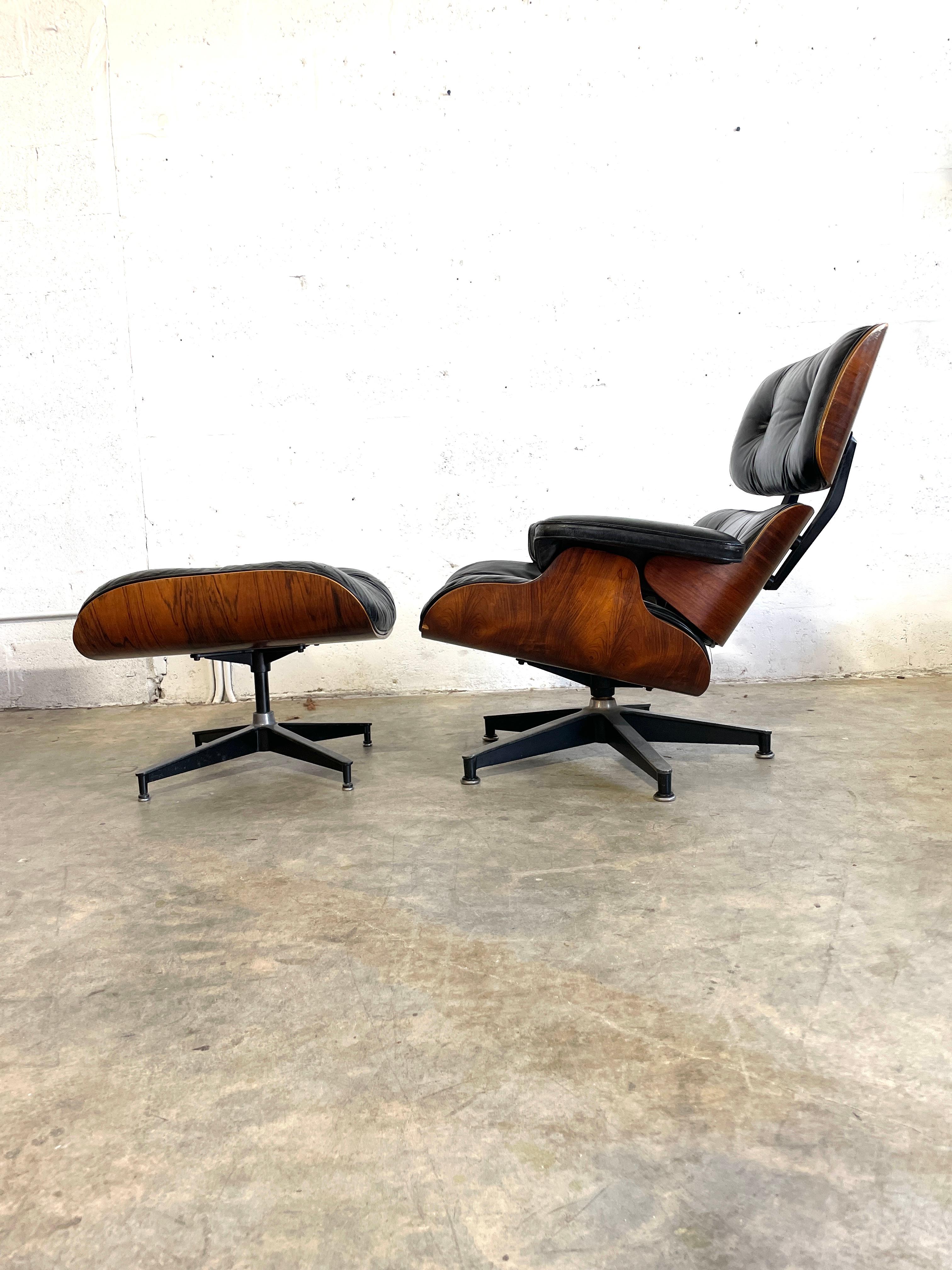 Mid-Century Modern 70s 80s Eames for Herman Miller 670/671 Lounge Chair and Ottoman For Sale