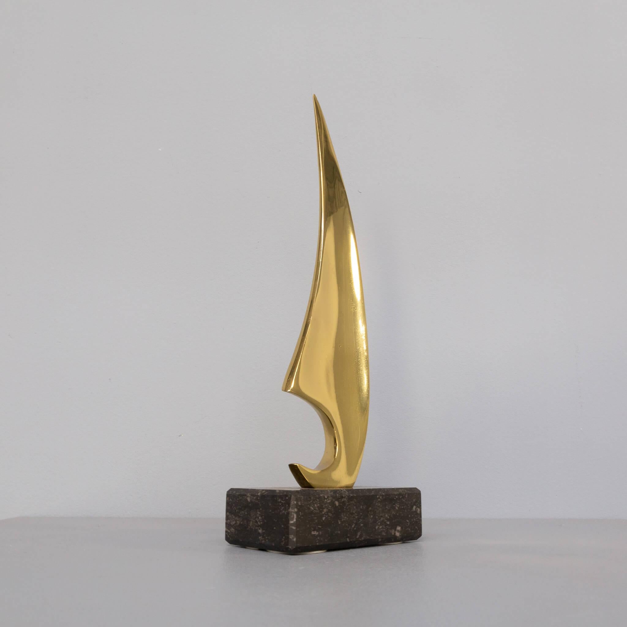 70s Abstract Modern Brass Art Object 2