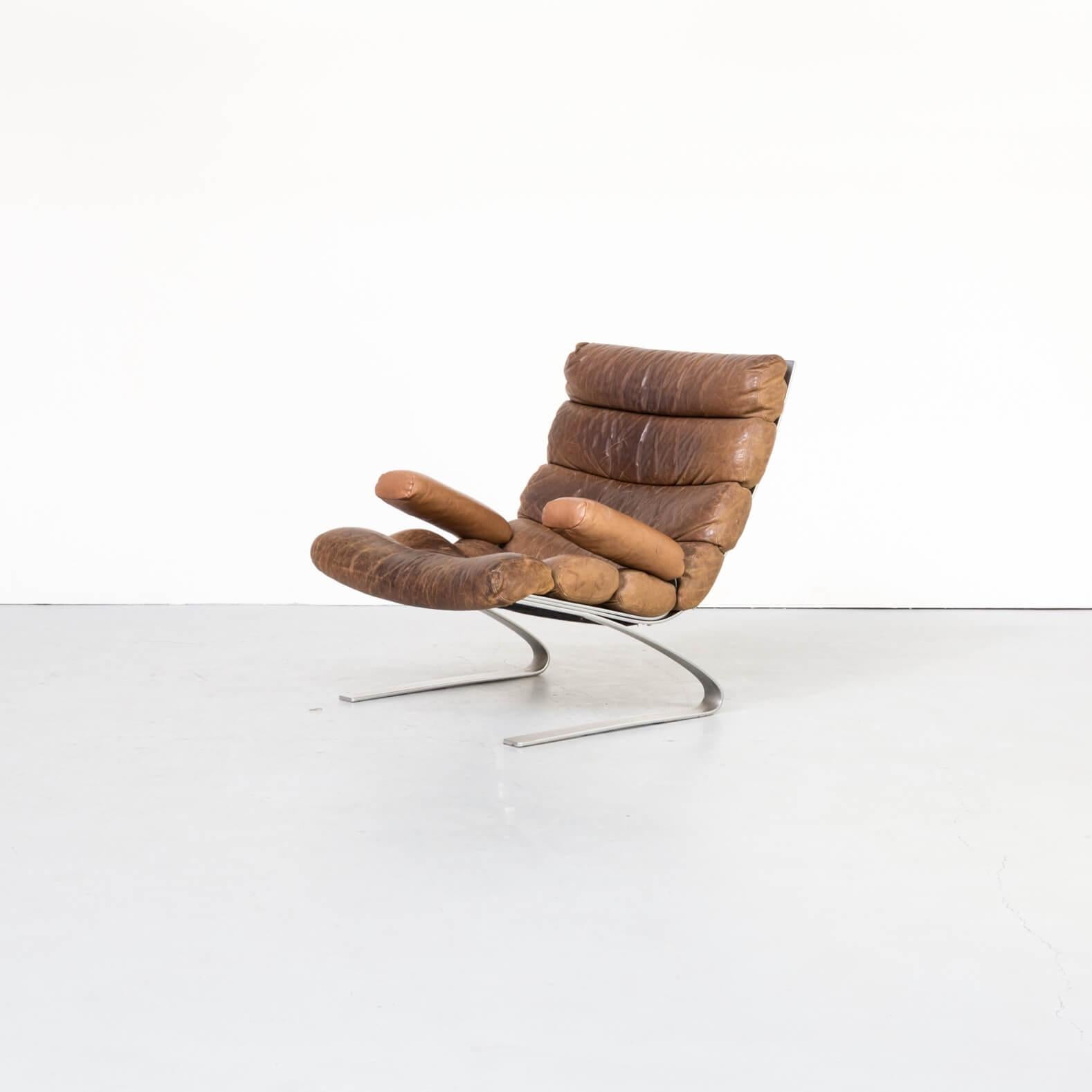 Mid-Century Modern 1970s Adolf & Schräpfer ‘Sinus’ Chair and Ottoman for COR For Sale