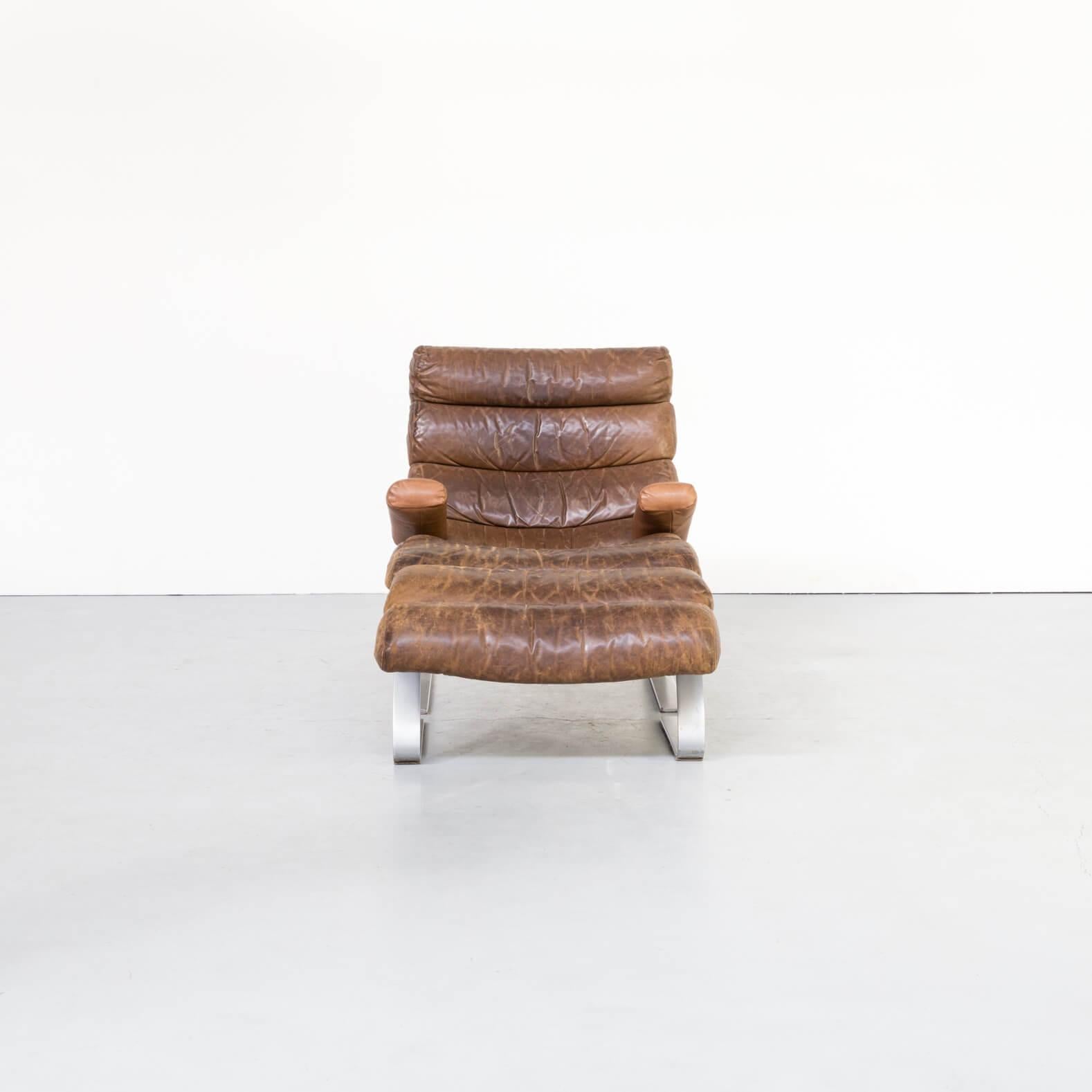 German 1970s Adolf & Schräpfer ‘Sinus’ Chair and Ottoman for COR For Sale