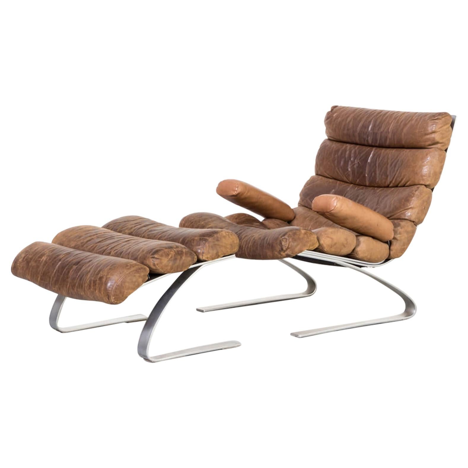 1970s Adolf & Schräpfer ‘Sinus’ Chair and Ottoman for COR For Sale