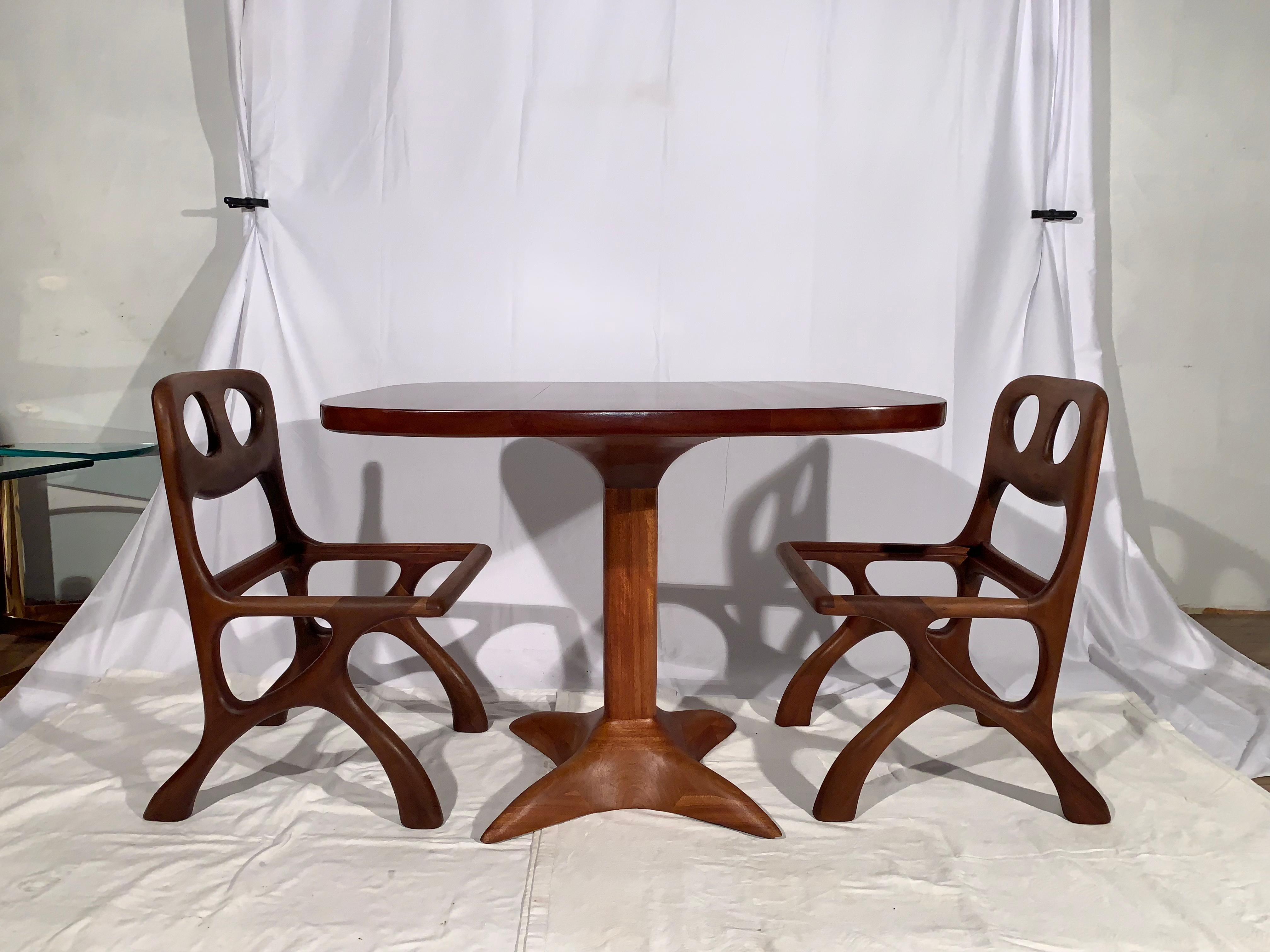 70's American craftsman walnut chairs only For Sale 6