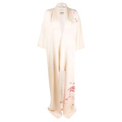 70s A.N.G.E.L.O. Vintage Cult ivory silk kimono with floreal prints