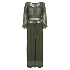 70s A.N.G.E.L.O. Vintage Cult long khaki gossamer silk dress
